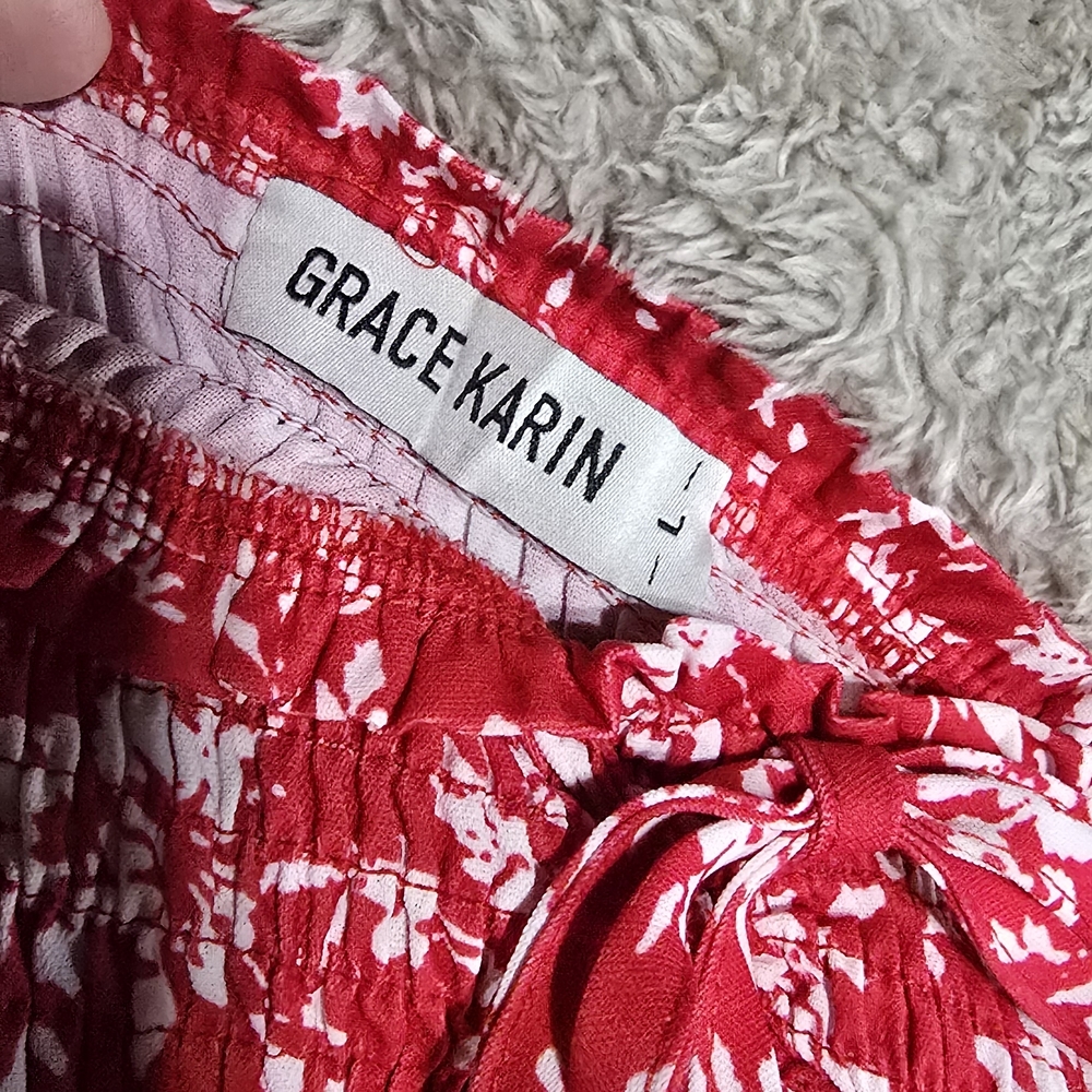 Grace Karin Red and White Floral Dress - Picture 4 of 4